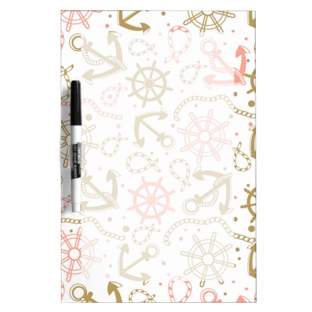 Golden Anchor Pattern Dry-Erase Board (Front)