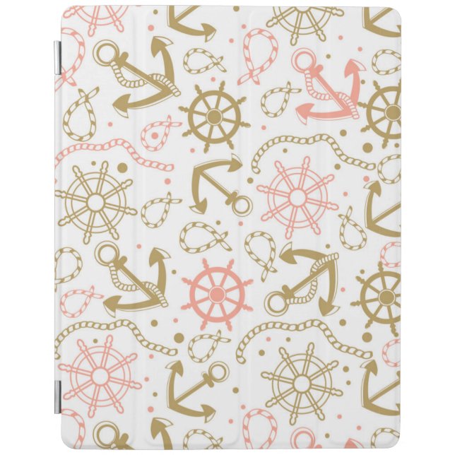 Golden Anchor Pattern iPad Smart Cover (Front)