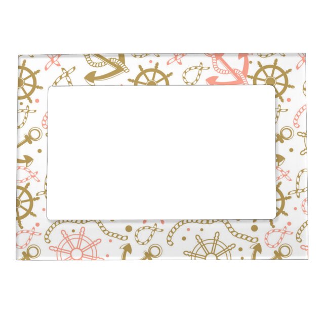 Golden Anchor Pattern Magnetic Frame (Front)