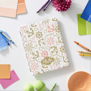 Golden Anchor Pattern   Monogram iPad Smart Cover