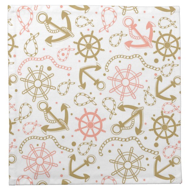 Golden Anchor Pattern Napkin (Front)
