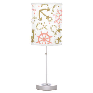 Golden Anchor Pattern Table Lamp