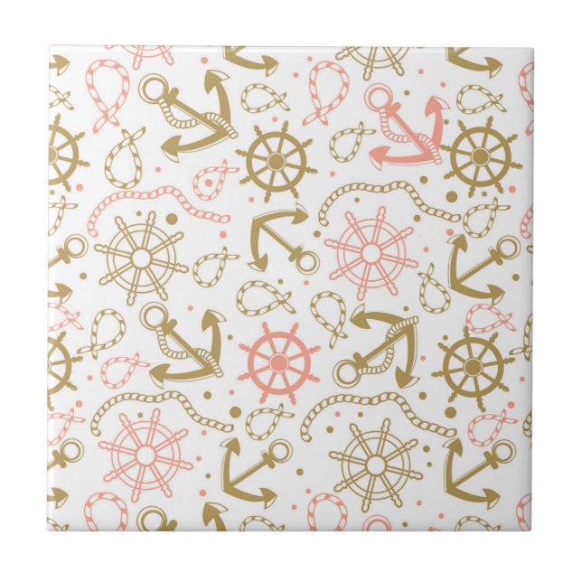 Golden Anchor Pattern Tile (Front)