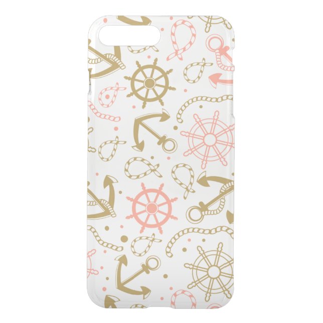 Golden Anchor Pattern Uncommon iPhone Case (Back)