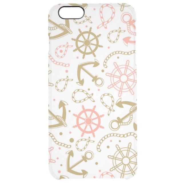 Golden Anchor Pattern Uncommon iPhone Case (Back)