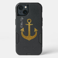 golden anchor, personalized nautical