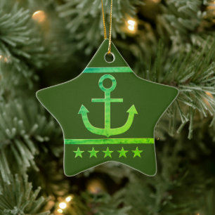 Golden Anchor, symbols of the love . Ceramic Ornament