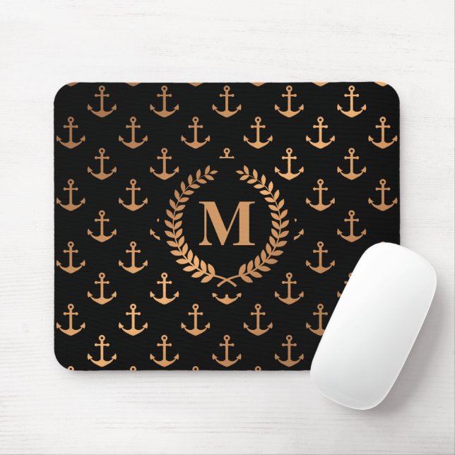 Golden Anchors Mouse Pad (With Mouse)