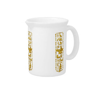 Golden Ancient Egyptian Symbols – Luxurious Hierog Beverage Pitcher