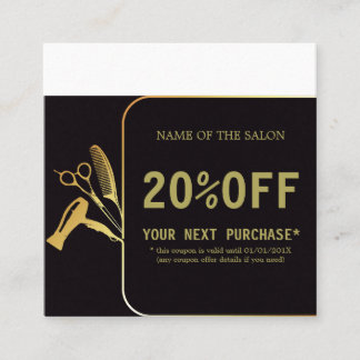 Golden and Black Beauty Salon Discount Card
