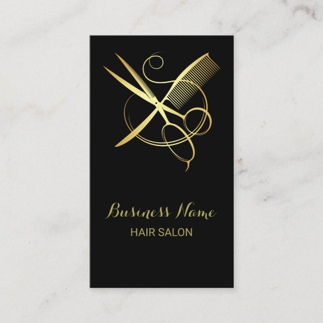 Golden and Black Beauty Salon Loyalty Card (Front)