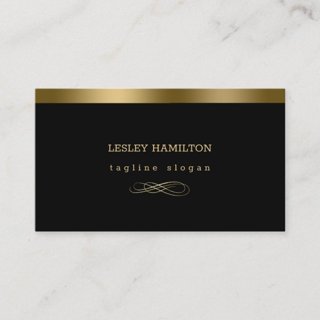 Golden And Black Business Card (Front)