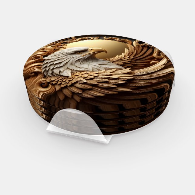 Golden and Black Eagle  Coaster Set (Set)