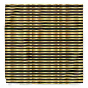 Golden and Black Elegant Stripes Bandana