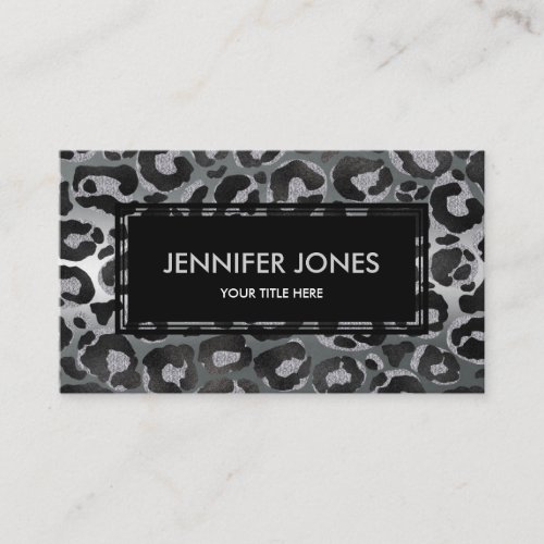 Golden and Black glitter  Leopard Jaguar print Business Card
