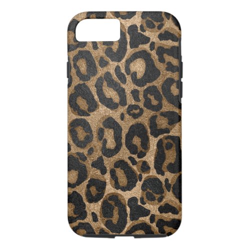 Golden and Black glitter  Leopard Jaguar print iPhone 87 Case