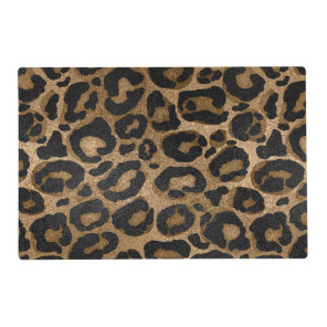 Golden and Black glitter  Leopard/ Jaguar print Placemat