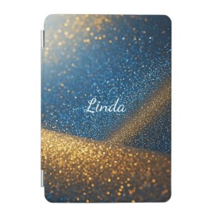 Golden and Blue Glittering Particles iPad Mini Cover
