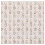 Golden and blush pineapples pattern fabric
