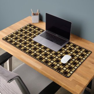 Golden and brown colors abstract Desk Mat