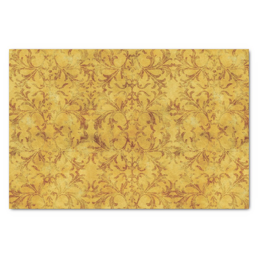 Golden and Brown Damask Tissue Paper Zazzle