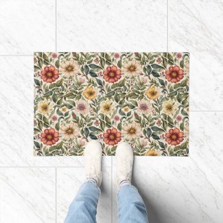 Golden and Burnt Orange Floral Botanical