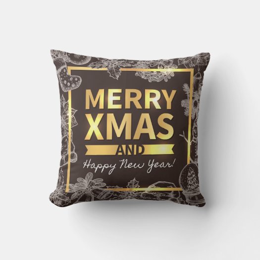 Golden and Chalk Merry Christmas Happy New Year