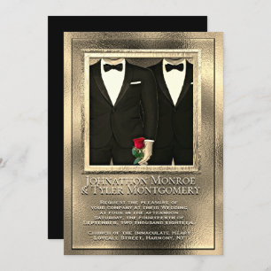 Golden and Gay Wedding Invitation