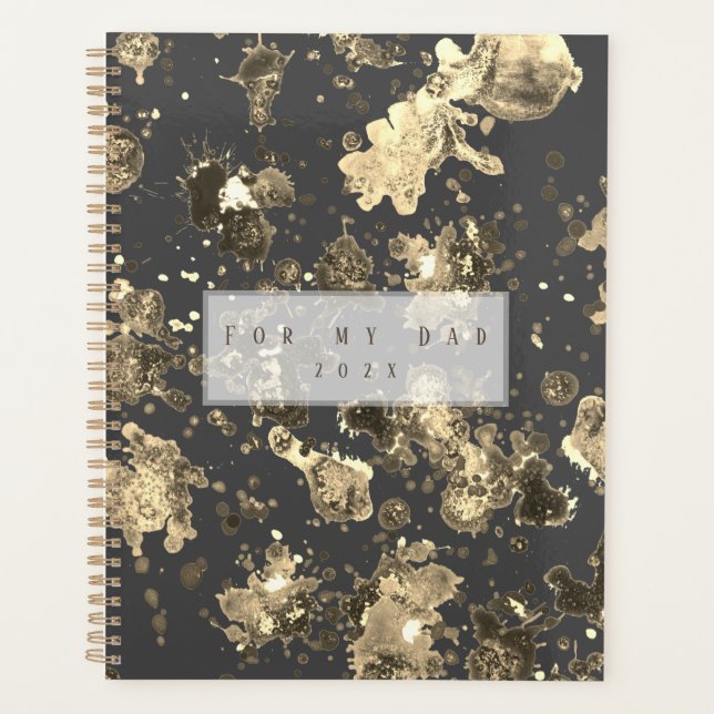 golden and grey metallic splash effect  2 planner (Front)