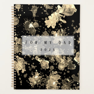 golden and grey metallic splash effect  planner