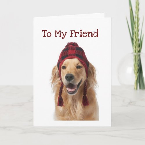 GOLDEN AND I WISH YOU A HAPPY BIRTHDAY FRIEND CARD