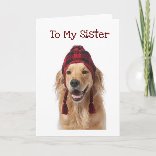 GOLDEN AND I WISH YOU A HAPPY BIRTHDAY SISTER CARD