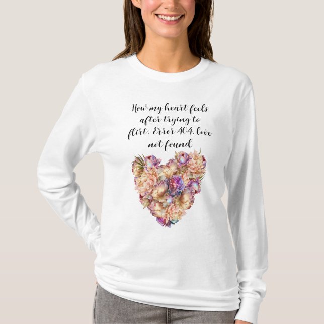 Golden and purple peonies. Heart made of flowers T-Shirt (Front)
