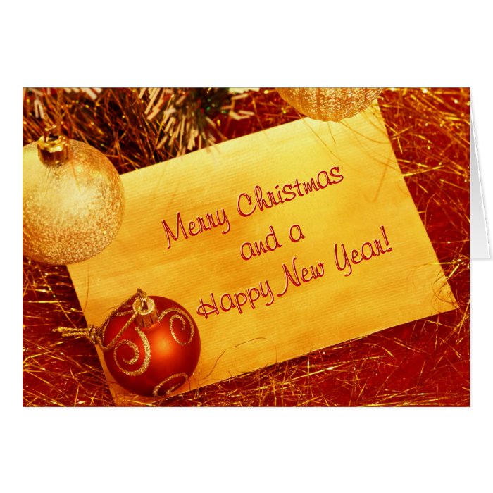 Golden and Red Christmas Greeting Card