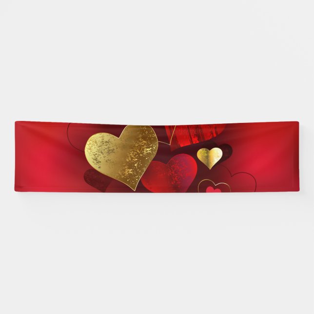 Golden and red valentines banner (Horizontal)
