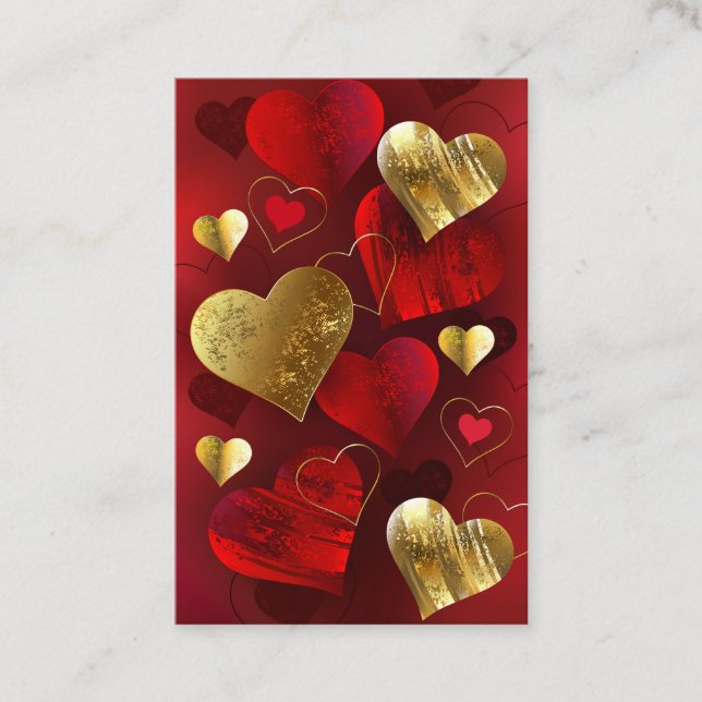 Golden and red valentines discount card (Front)