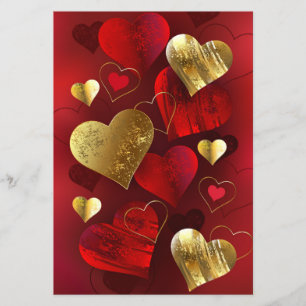 Golden and red valentines flyer