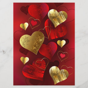 Golden and red valentines menu