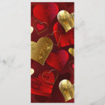 Golden and red valentines menu