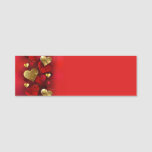 Golden and red valentines name tag