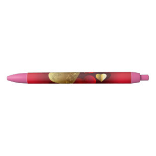 Golden and red valentines pen