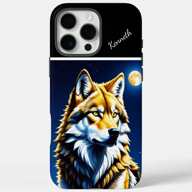 Golden and Silver Wolf Sunset Case-Mate iPhone Case (Back)