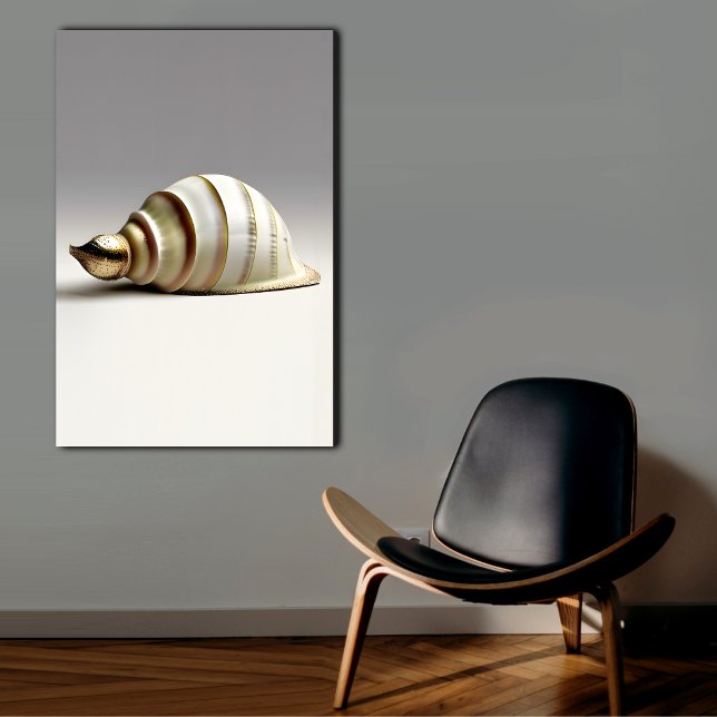 Golden and White Spiral Seashell Wall Art (Creator Uploaded)