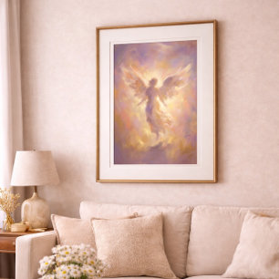 Golden Angel Ethereal Spiritual Wall Art Poster