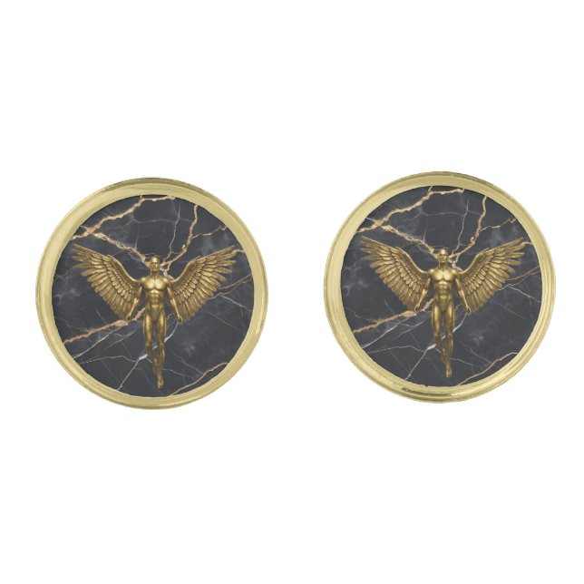 Golden Angel Marble Luxe Cufflinks (Front)