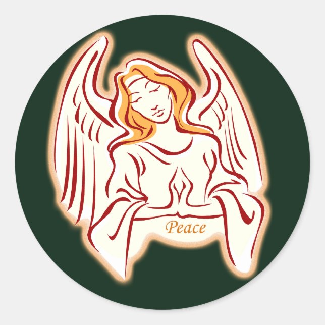 Golden Angel Of Peace Stickers (Front)