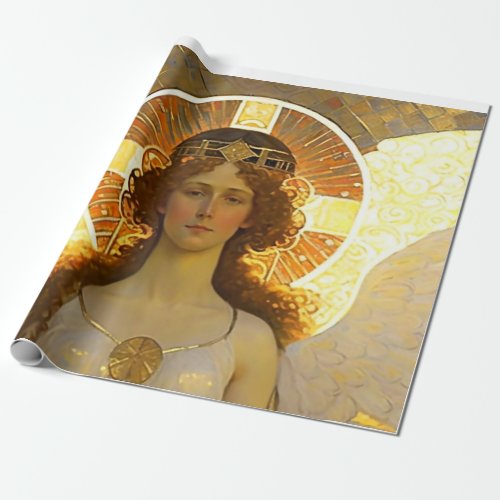 Golden Angel Spirit of the Evening   Wrapping Paper