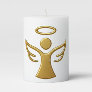 Golden angel symbol candle
