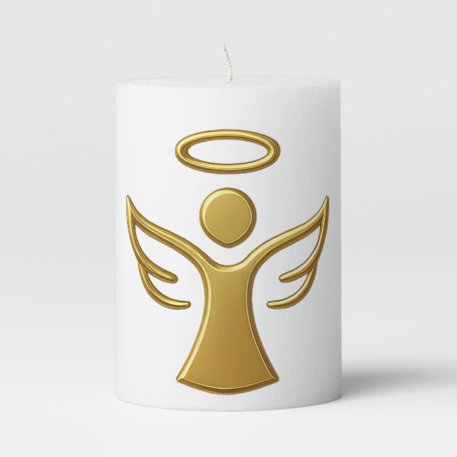 Golden angel symbol candle (Front)