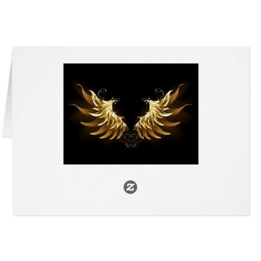 Golden Angel Wings on Black background (Back Horizontal)